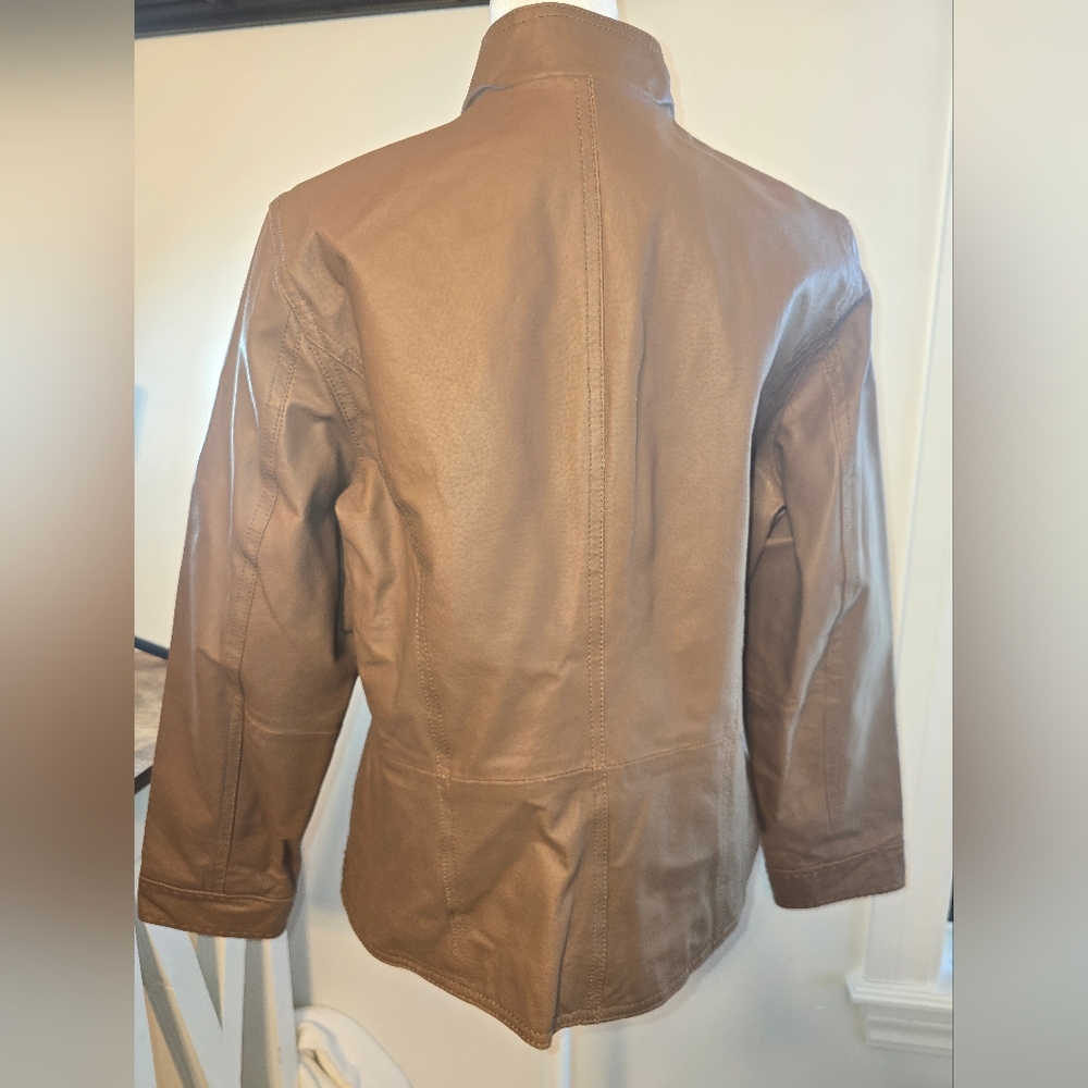 Coldwater Creek NWT Leather Blazer/Jacket Women's Sz Petite Medium - Picture 3 of 10